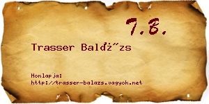 Trasser Balázs névjegykártya